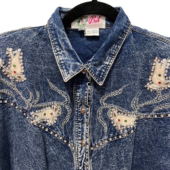 Pret Button Up Denim with Embellishments - Picture 3 of 7